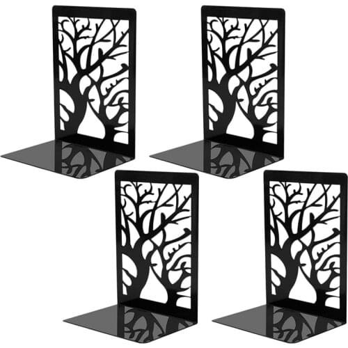 2 Pairs of Book Ends, Book Shelf Spine, Book Shelf Book Shelf, Decorative Book End, Metal Book End, Non-Slip Book End