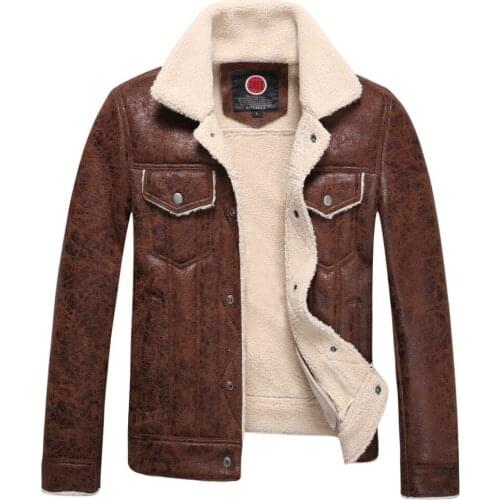 M-3xl ! 2020 Thermal Fur One Piece Leather Clothing Male Short Design Turn-down Collar Fur Mens Motorcycle Clothing Jacket
