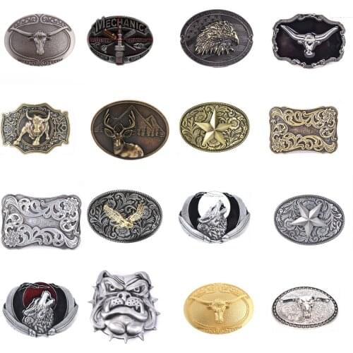 Retro Vintage Western 3D Lion Head Zinc Alloy Mens Belt Vintage Buckle Suitable For Belt Width 3.6-3.9cm Novelty Man Gift