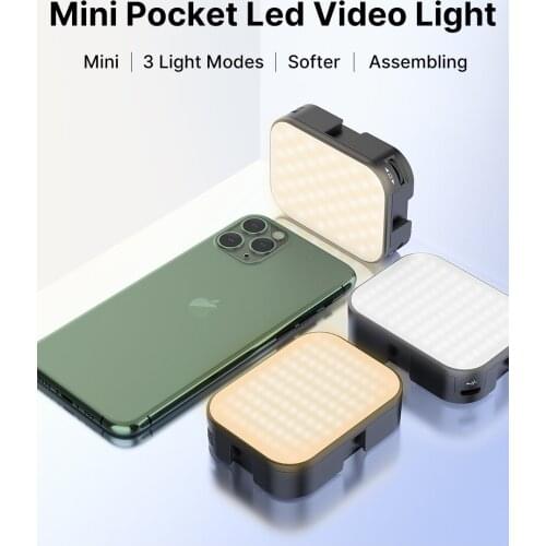 Ulanzi Vijim VL-100C Soft LED Vlog Light Adjustable On Camera Fill Light 2500K-6500K Dimmable Light Live Youtube Lamp Light