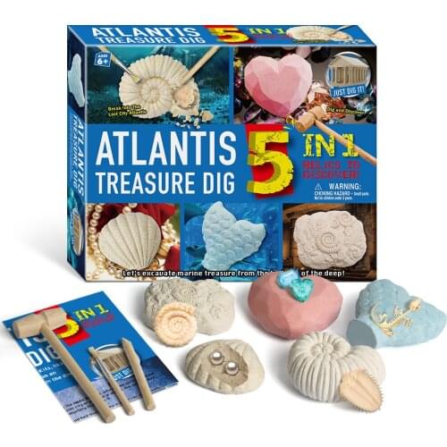 Five in One Archaeological Excavation Toy Pirate Mineral Fossil Set Childrens Puzzle DIY Toys Birthday Gift