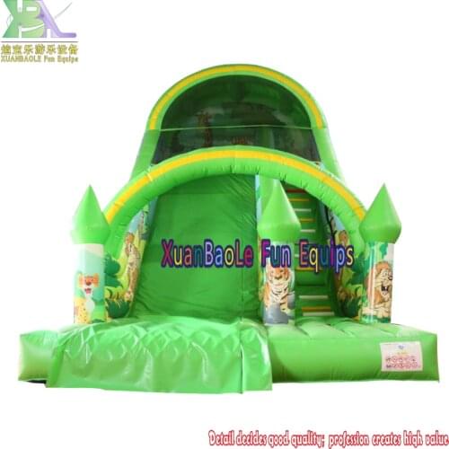 Inflatable Park Slides, Colorful Customized Size 23ft Tall Green Forest Theme Inflatable Slide
