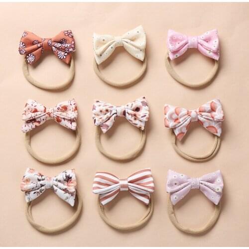 New Baby Girls Elastic Bow Headband Fashion Hair Bows Knot Nylon Hair Bands Headband Decorations Ties For Mini Hair Accessories