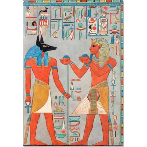 Custom Ancient Egyptian Mural Portrait Canvas Painting Poster Home Decor Cloth Fabric Wall Art Poster for Living Room 30x45cm