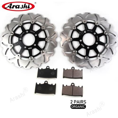 ARASHI CNC Front Brake Disks Rotors Disc Brake Pads For SUZUKI SV S 1000 SV1000S SV1000 2003 2004 2005 2006 2007
