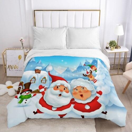 Christmas santa claus Duvet cover Quilt/Blanket/Comfortable Case 140x200 240x220 240x260 Queen King Single Bedding for Home snow