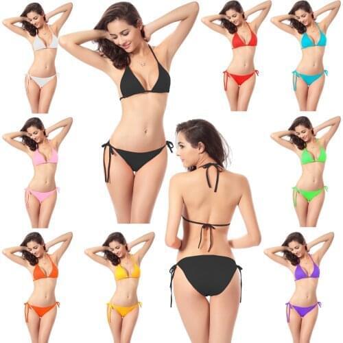 Breast Pad Swimsuit Bikini Sexy 11 Color Candy Classic Bikini Sweet Youth Series Solid Color Single Size Adjustable Swimsuit