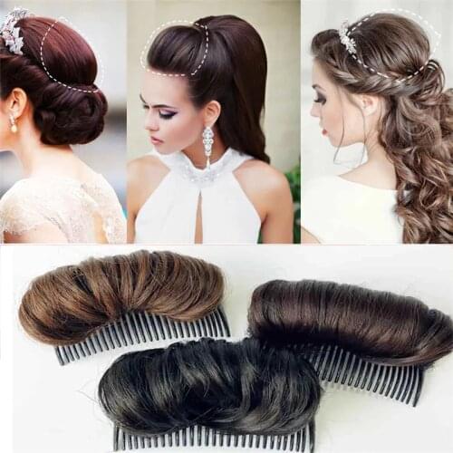 Hair Bun Princess Styling Hair Fluffy Hair Pad Hairpin Synthetic False Hair Clip In Black Brown Natural DIY Hair Extension