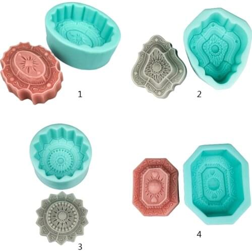 Court Style Handmade Silicone Soap Molds Non-stick Baking Mold Fondant Chocolate Resistant Temperature For Soap Muffin