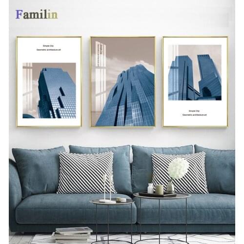 Nordic Canvas Modern Architectural Landscape Painting Home Decor Modern Letter Quote Picture Living Room Wall Decor Poster