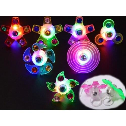 Night market luminous small toys new finger tip gyro spiral new year childrens ring bracelet LED flash