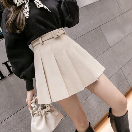 Womens Streetwear Black High Waist Harajuku Clothing Fashion Skirt 2019 Autumn Winter The New Solid Color Elastic Force Pleated