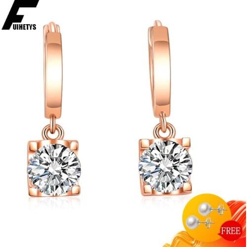 Charm Earrings 925 Silver Jewelry with Zircon Gemstone Drop Earring Fashion Accessories for Women Wedding Engagement Wholesale