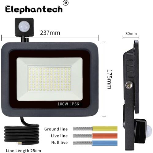 10W 20W 30W 50W 100W LED Floodlight 220V 240V Waterproof PIR Motion Sensor Floodlight Outdoor Wall Lamp Flood Light Spotlight