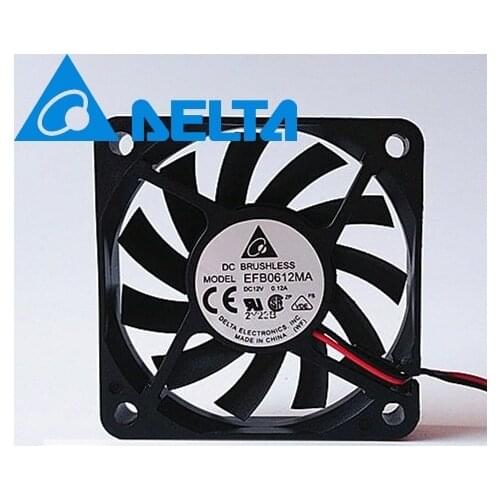 2pcs EFB0612MA 6010 60mm 60*60*10mm ultra-thin cooling fan