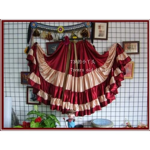 20Yard 4 Tiered Satin Skirt Belly Dance GYPSY Rock Tribal Flamenco 9EX08