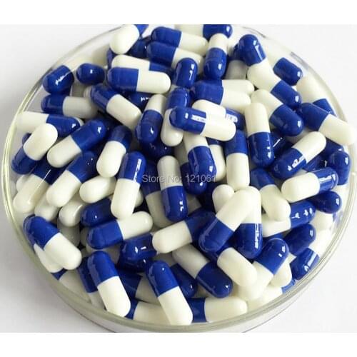 3# 1,000pcs! Royalblue-White colored empty capsules size 3,empty capsules size 3,(seperated or closed empty capsules)
