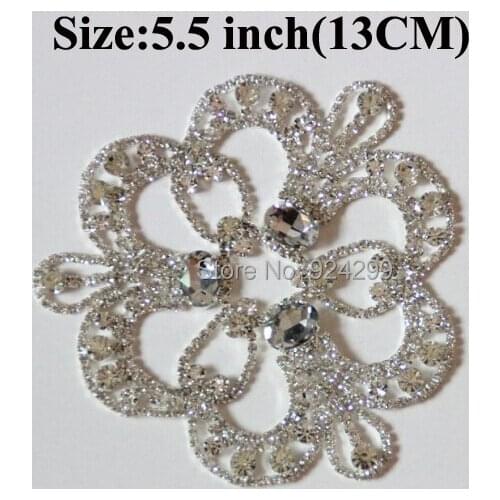 Free Shipping High Quality 5pcs/lot 5.5'' Crystal Rhinestone Applique for Wedding Gown Bridal Sash Evening Wear LSAP003