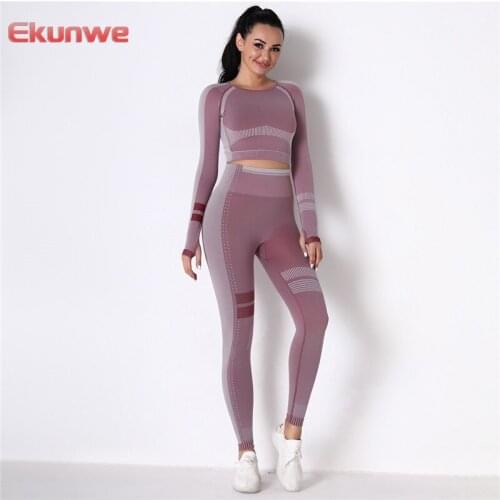 Fitness Seamless Sports Suits Two Pieces Push Up Leggings Sets Tracksuits Women Training Gym Wear Running Workout Yoga Suits