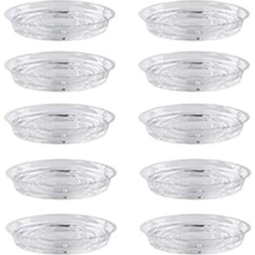 Plant Saucers, 10 Pack of 30cm (12 Inch), Transparent Flower Pot Drip Trays for Indoor & Outdoor Plants Garden Clear