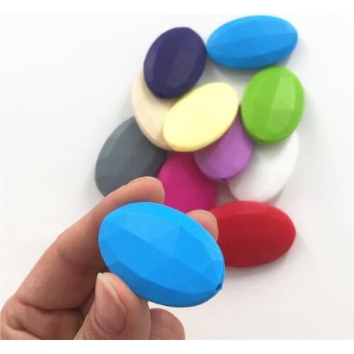 Chenkai 50pcs BPA Free Loose Food Grade DIY Baby Teething Necklace Jewelry Sensory Toy Accessories Silicone Teether Beads