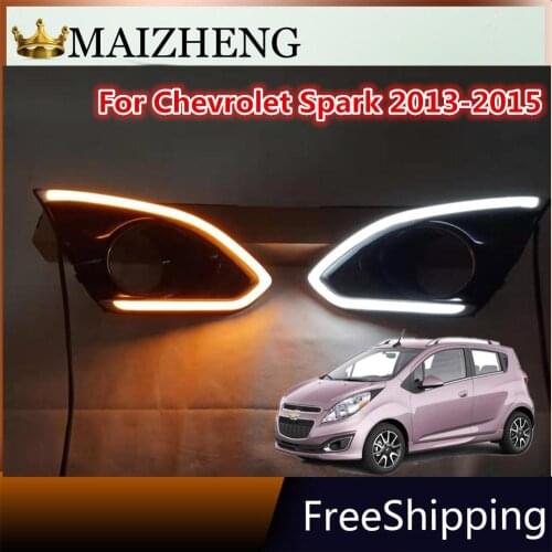 LED daylight for Chevrolet Spark 2013 2014 2015 daytime running light with yellow siganls fog light