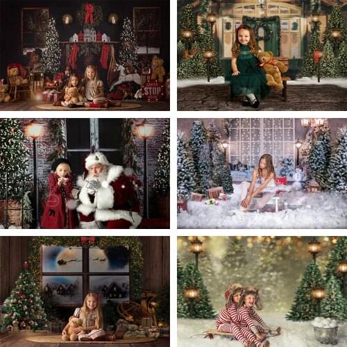 Mehofond Photography Background Christmas Tree Fireplace White Snow Wood Floor Backdrop for Photo Studio Baby Portrait Photocall