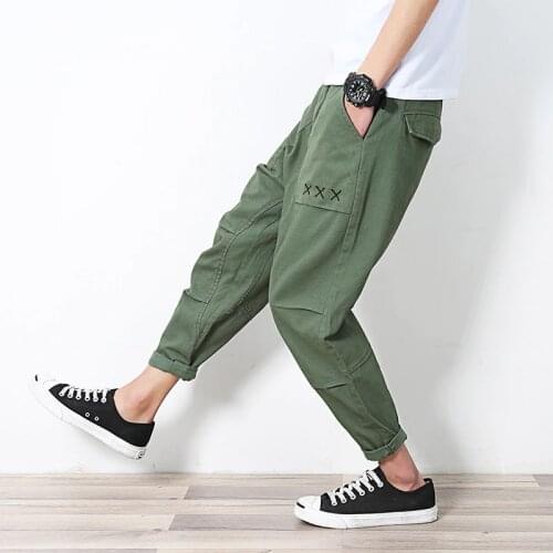 Harajuku Men Cross Cargo Pants 2019 Hip Hop Baggy Harem Jogger Pants Male Casual Streetwear Trousers Oversize 5XL