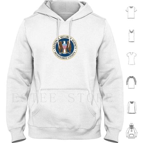 Nsa Monitored Hoodies Long Sleeve National Security Agency Nsa Monitored Monitoring Big Brother 1984 Monitored By Nsa