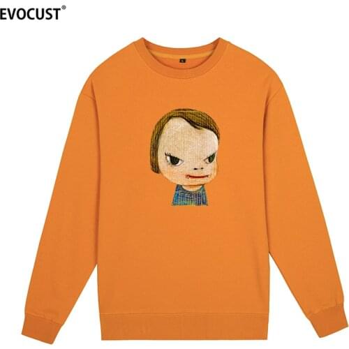 Yoshitomo Nara simple o neck stretch solid new clothing casual Sweatshirts Hoodies men women unisex
