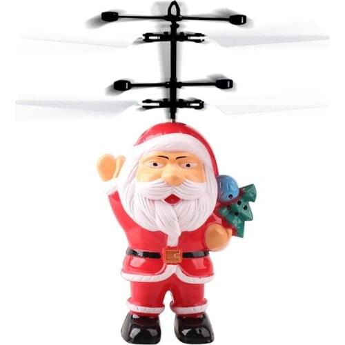 Santa Claus Figure Model Induction Infrared Flying Toys RC Drone Girl Boy Christmas Childrens Gift Toy