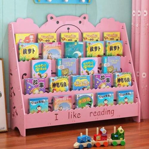 Childrens bookshelf landing book simple cartoon bookcase storage kindergarten newspaper rack multi-layer picture book rack