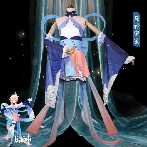 Anime Game Genshin Impact Mimi Battle Kimono Party Gorgeous Dress Uniform Cosplay Costume Halloween Women Free Shipping 2021New
