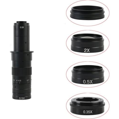 0.5X/0.35X/2X/1X Barlow Auxiliary Objective Glass Lens 42mm For 10A 300X 180X 120X C-MOUNT Lens Industry Video Microscope Camera
