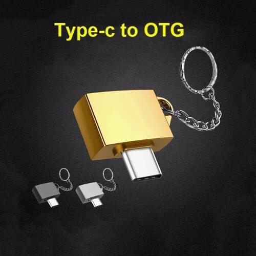 Metal Type C OTG Type-C To USB 2.0 OTG Connector Adapter Male To Female with Key Chain Adapter