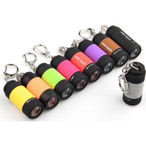Mini Torches Led Light USB Rechargeable Portable Led Flashlight Keychain Torch Lamp Waterproof Built-in Battery Camping Light