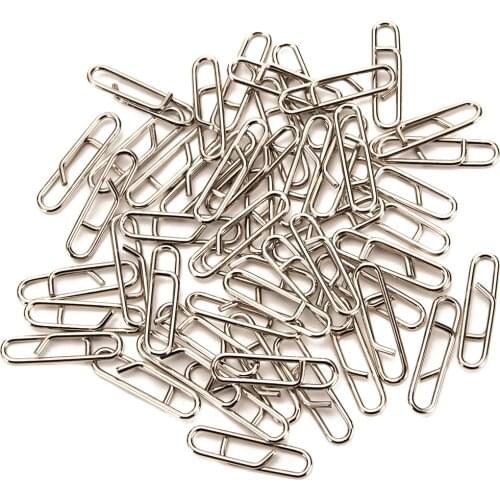 50Pcs Mini Stainless Steel Swivels Snap Oval Split Rings Fishing Tackle Tool Fast Link Clips Snap Cnnector Interlock