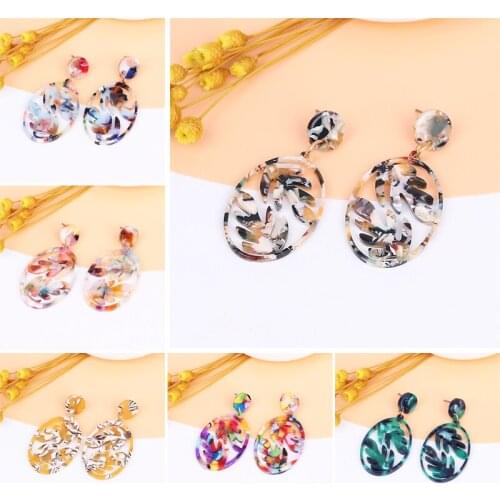 Fashion jewelry Resin earrings for women 2019 Acrylic cc jewelry big korea handmade geometric bohemian vintage