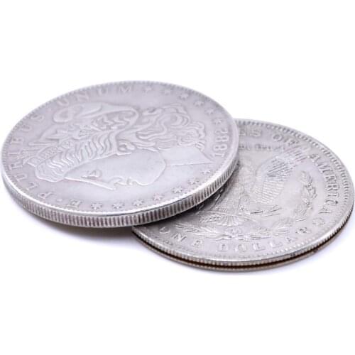 1 Pc Enjoyer Flipper Coin Morgan Magic Tricks Coin Into Bottle Accessories Professional Magic Props