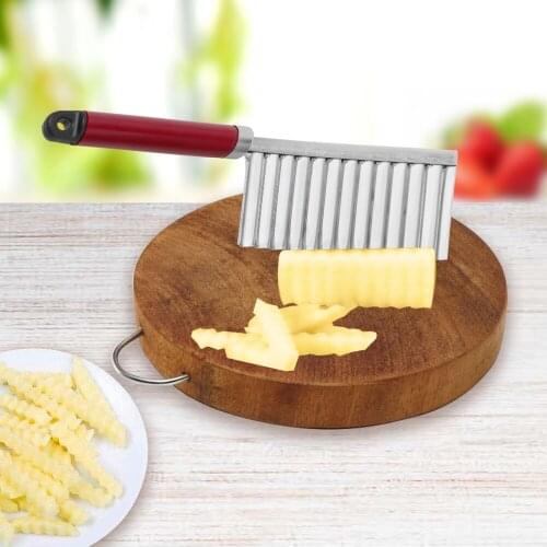 Multifunctio Stainless Steel Wavy Cutter Vegetable Fruit Potato Cucumber Carrot Cooking Tool Cutting Slicer Random Color