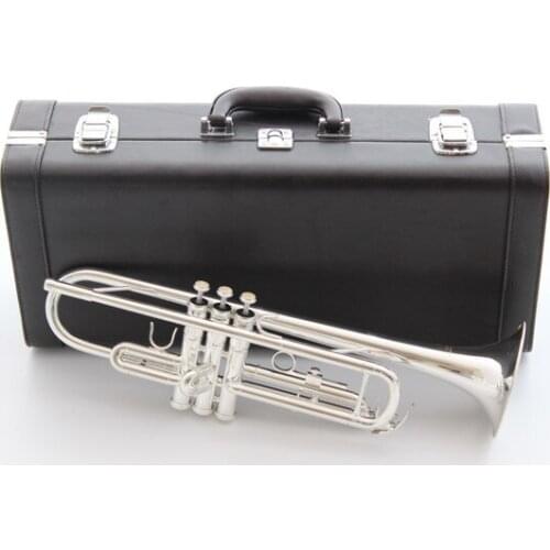 Music Fancier Club Bb Trumpet 3335S Silver Plated Music Instruments Profesional Trumpets Student Included Case Mouthpiece