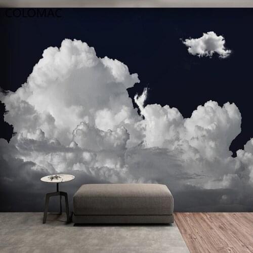 Colomac Custom Nordic Sky White Cloud Wallpaper Living Room Bedroom Background Non-woven Mural Wall Stickers Decor Drop Shopping