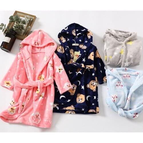 Autumn New Childrens Clothing Children Full of French Velvet Pajamas Thickened Bathrobes Home Clothing Robes