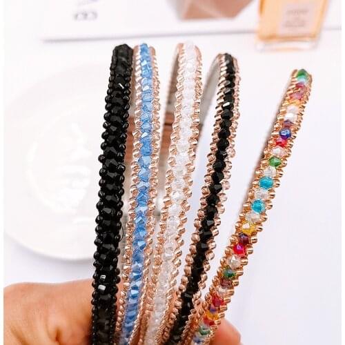 2020New classic fashion Three rows color Headband Crystal Hairband Festival Hair Rhinestone for Women girls Accessories Headwear