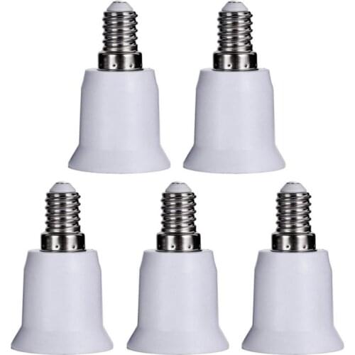 5pcs E14 to E27 Base Screw Light Lamp Bulb Holder Adapter Socket Converter E14 to E27 Lamp Holder Converters