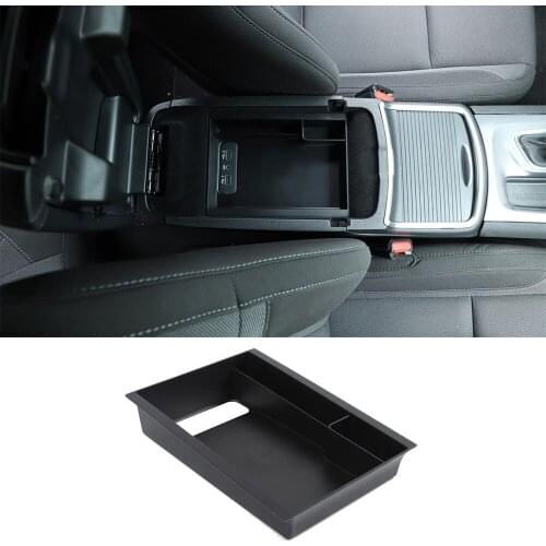 Center Console Armrest Storage Box Insert Organizer Tray For Dodge Charger 2015+ ABS Black Stowing Tidying Car Accessories