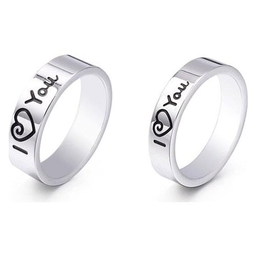 Simple stainless steel ring I LOVE YOU titanium steel ring couple bracelet heart-shaped fashion jewelry