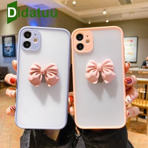 3D Butterfly Bowknot Transparent Phone Case For iphone 12 Pro Max 11 11Pro Max XR XS 7 8 Plus SE Camera Protective Back Cover