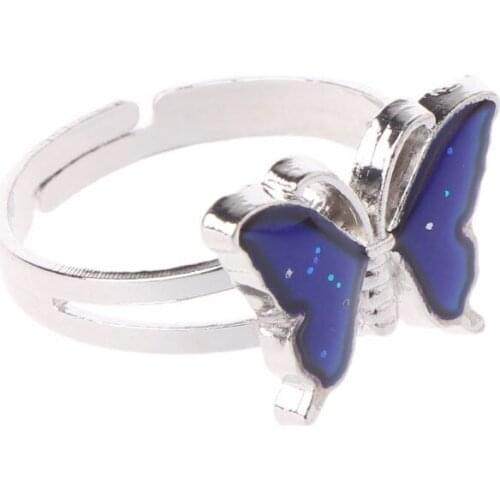 R2LE Magic Butterfly Color Change Mood Ring Emotion Feeling Temperature Rings Jewelry