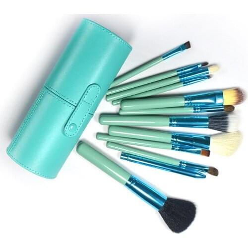 Pcs/set Makeup Brush Tools Professional Set Leather Barrel Cosmetic Powder Eye Shadow Brow Eyeliner Make Up Brushes Kit